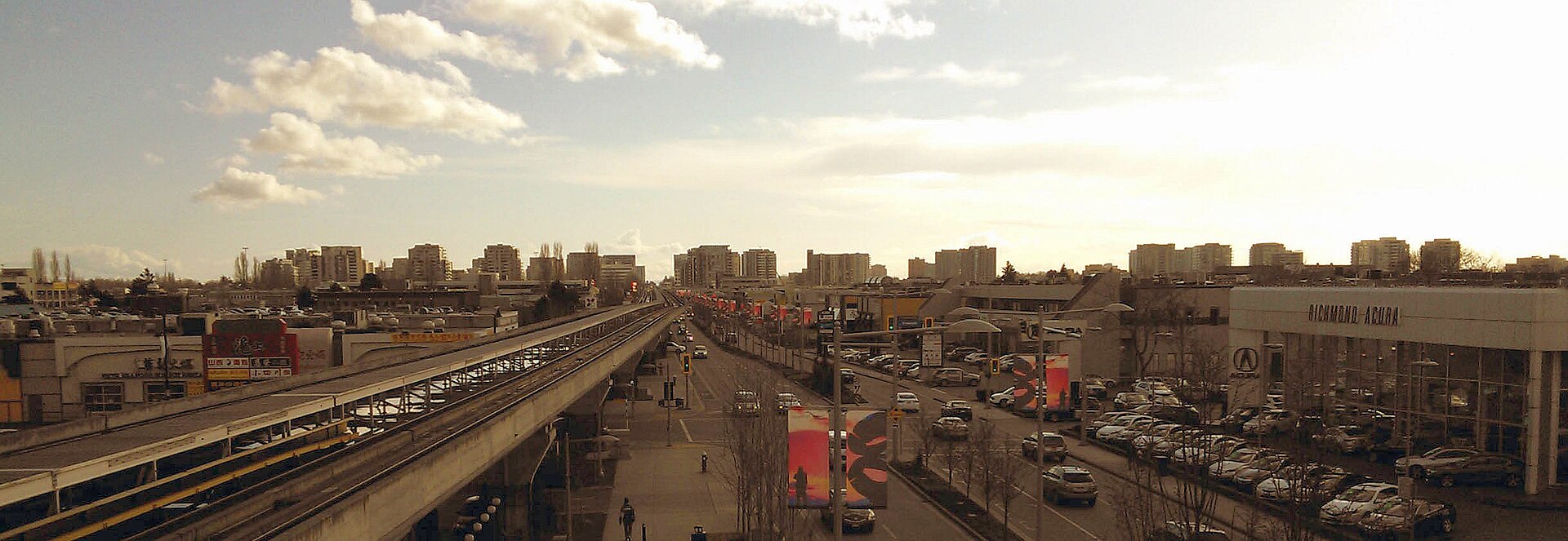 The Richmond City Centre skyline seen from Aberdeen Station.