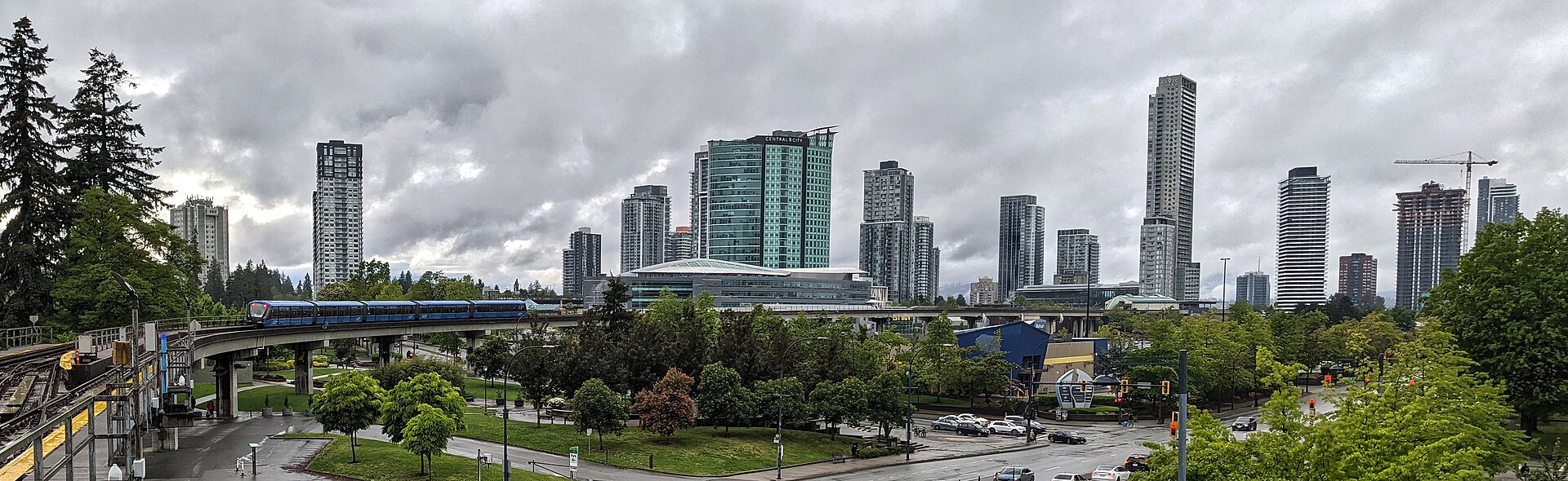 The Surrey City Centre skyline seen from King George SkyTrain station.